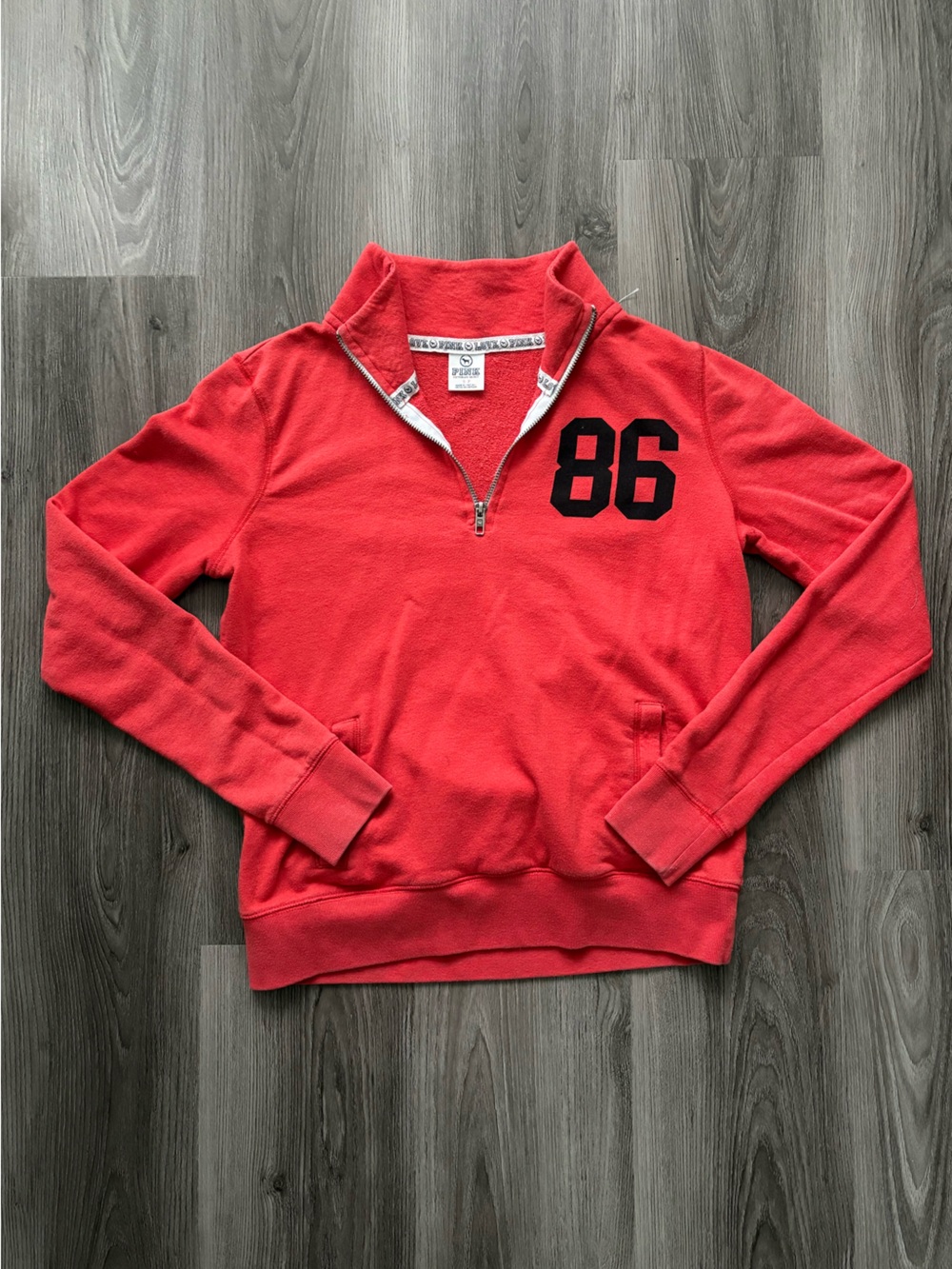 Victoria's Secret Red Quarter-Zip Sweatshirt